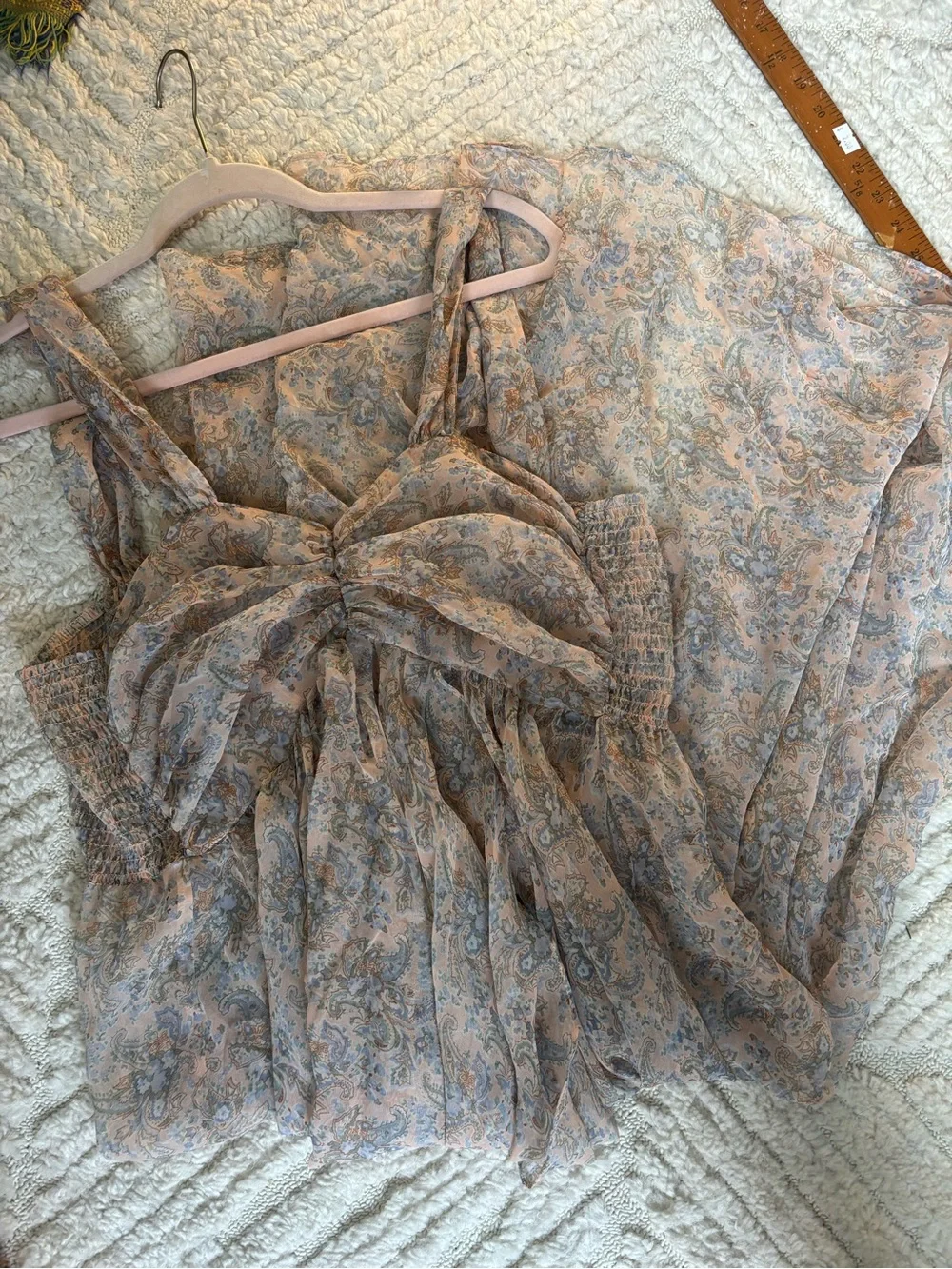 Victoria's Secret Peach Floral Ruffle Chemise - Picture 4 of 7